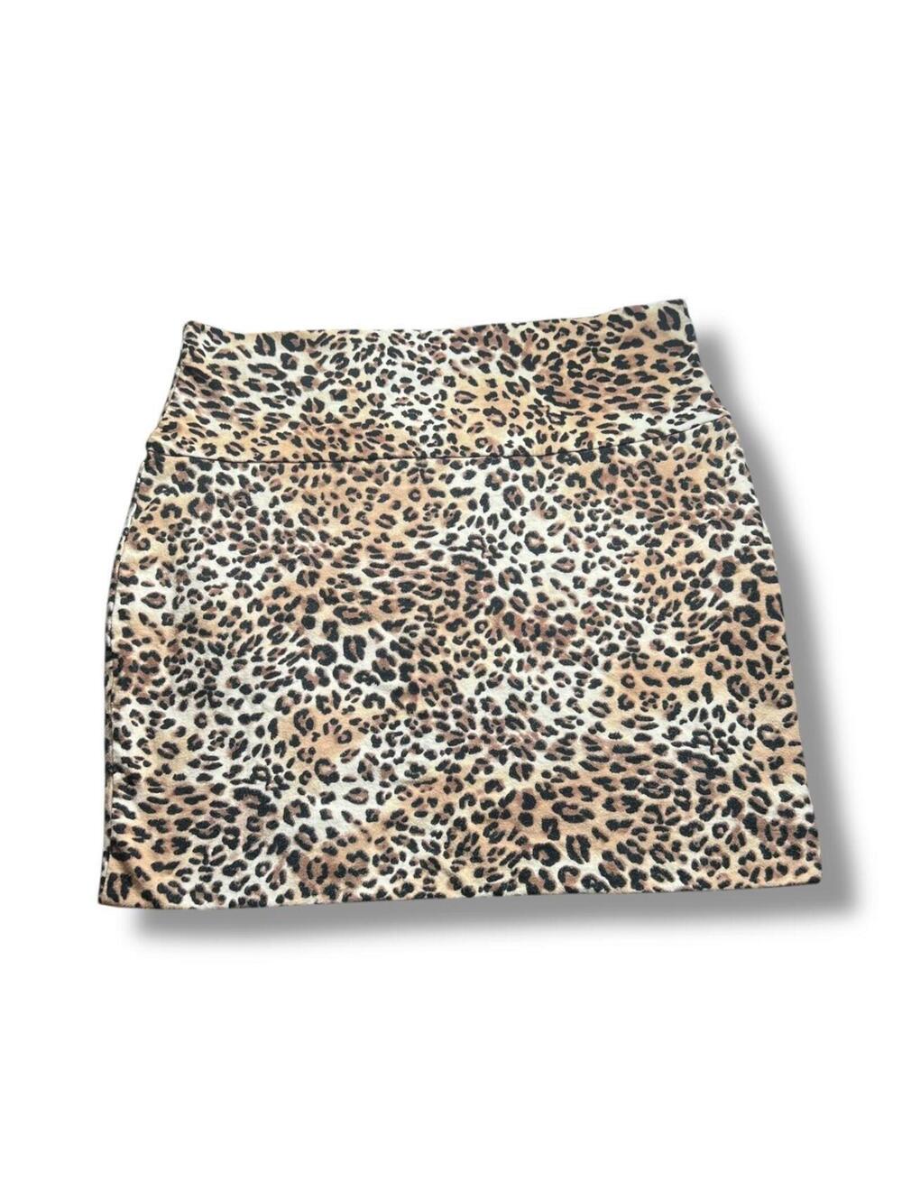 Y2K Vintage Charlotte Russe Cotton Leopard Print Mini Skirt